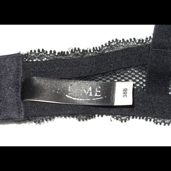 SOLD - Adore Me Camella Add 2 Cups Black Tan Push Up Bra 38B Padded Mesh & Lace - Picture 8 of 10